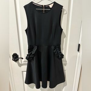 Ted Baker Black Ruffle Sleeveless Skater Dress